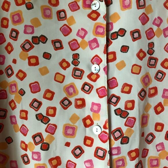 JORDAN WOMAN Collared Buttons Geometric Roll Tab Sleeve Blouse - 20 - Picture 6 of 13